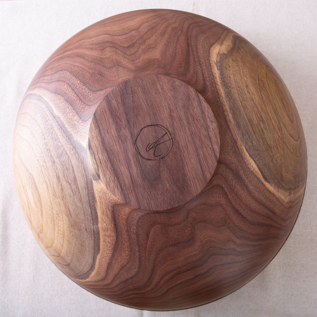 RAISED BEAD OBLIQUE BOWL IN BLACK WALNUT  16x6.5"