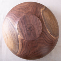 RAISED BEAD OBLIQUE BOWL IN BLACK WALNUT  16x6.5"